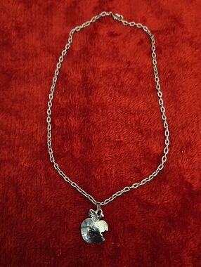 Jewelry - Silver Tone Apple Pendant Necklace